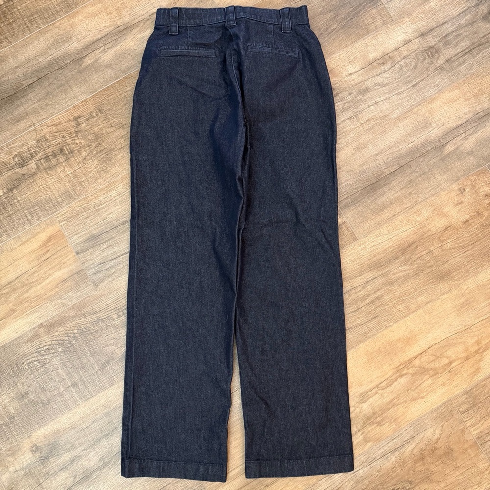 L.L.Bean Classic Fit Jean Women 6 Straight Denim Dark Blue Solid Chic Minimalist - Picture 4 of 13